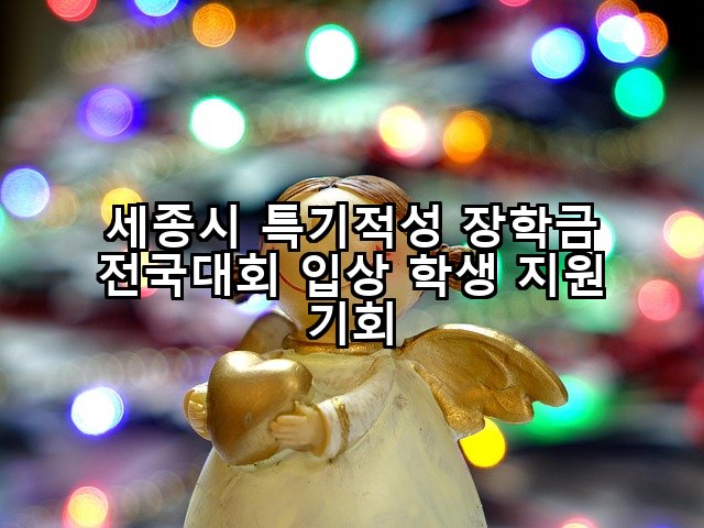 세종시 특기적성 장학금 전국대회 입상 학생 지원 기회